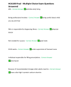 HCA100 Final - Multiple Choice Exam Questions Answered 