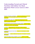 Understanding Normal and Clinical Nutrition 12th Edition Test Bank Questions With Correct Answers 2024-2025