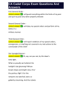 CA Cadet Corps Exam Questions And Answers 