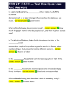 ECO 231 CACC — Test One Questions And Answers 