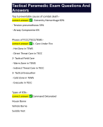 Tactical Paramedic Exam Questions And Answers 