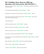 HCA Multiple choice final test 100Exam Questions well Answered for 2024 RATED A+