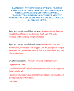 RASMUSSEN PATHOPHYSIOLOGY EXAM / LATEST RASMUSSEN PATHOPHYSIOLOGY UPDATED EXAM 1 WITH ACTUAL TEST QUESTIONS AND WELL ELABORATED ANSWERS (100% CORRECT VERIFIED ANSWERS) NEWEST EXAM 2024-2025 |ALREADY GRADED A+ (BRAND NEW!!)