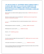 ATI OB MATERNAL NEWBORN PROCTORED FORM A LATEST 2023-2024 ACTUAL EXAM COMPLETE 140  QUESTIONS AND CORRECT DETAILED ANSWERS  WITH RATIONALES (VERIFIED ANSWERS) |ALREADY  GRADED A+
