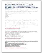 NACE EXAM LATEST 2024 ACTUAL EXAM 130  QUESTIONS AND CORRECT DETAILED ANSWERS  WITH RATIONALES (VERIFIED ANSWERS) |ALREADY  GRADED A+