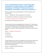 TNCC 8TH EDITION FINAL EXAM 2024-2025 COMPLETE 50 QUESTIONS AND CORRECT  DETAILED ANSWERS WITH RATIONALES  (VERIFIED ANSWERS) |ALREADY GRADED A+