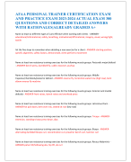 AFAA PERSONAL TRAINER CERTIFICATION EXAM  AND PRACTICE EXAM 2023-2024 ACTUAL EXAM 300  QUESTIONS AND CORRECT DETAILED ANSWERS  WITH RATIONALES|ALREADY GRADED A+