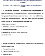 NYS EMT-B State Exam Written (2024) Questions And Answers 