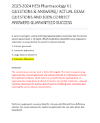 2023-2024 HESI Pharmacology V1 