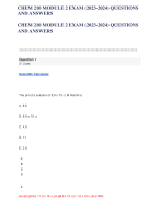 CHEM 210 Module 2 Exam (2023-2024) Questions And Answers 