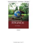 Samenvatting van colleges Entrepreneurial Finance en het boek Venture Capital and the finance of Innovation