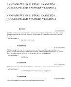 NRNP 6541 Week 11 Final Exam 2024 Questions And Answers Version 2 