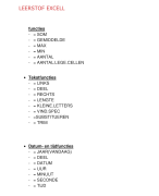 EXCEL SAMENVATTING