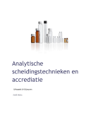 Analytische scheidingstechnieken en accreditatie - 3de jaar IIW - chemie/biochemie