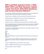EPA Lead Risk Assessor Exam 1 2024 Allpass'
