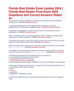 Florida Real Estate Final Exam 2024 Quiz Aranking