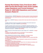 Florida Real Estate Class Final Exam 2023 2024 Quiz Allpass