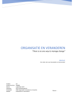 Moduleopdracht Organisatie en Veranderen september 2017