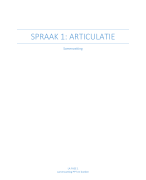 Samenvatting spraak 1: articulatie