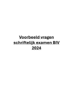 Voorbeeldvragen schriftelijk BIV