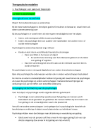 Samenvatting Therapeutische Modellen 2de jaar