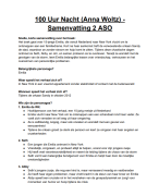 100 uur nacht samenvatting - Examencommissie 2e graad ASO