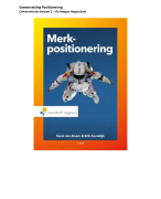 Samenvatting Merk Positionering hele boek