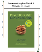 Samenvatting hoofdstuk 9, Inleiding in de psychologie