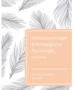 Samenvatting Schoolpsychologie & Pedagogische Psychologie (SPP)