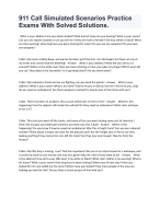 911 Call Simulated Scenarios Practice Exams With Solved Solutions.