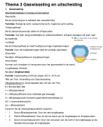 Samenvatting Biologie - Thema 3: Gaswisseling en Uitscheiding (Biologie Voor Jou, 6VWO)