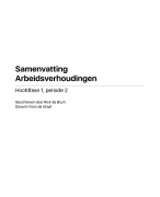 Samenvatting Arbeidsverhoudingen Periode 2, jaar 2 (H1) 2017-2018