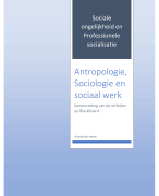 Antropologie, sociologie en sociaal werk 