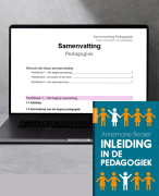 Begrippenlijst Inleiding in de pedagogiek | hoofdstuk 1, 2 & 3 | Social Work Fontys
