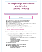 Verpleegkundige methodiek en vaardigheden 4 - Opname/Ontslag