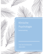 Samenvatting Klinische Psychologie