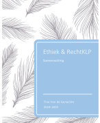 Samenvatting Ethiek & Recht KLP