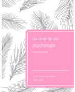 Samenvatting Gezondheidspsychologie TP