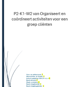 P2-K1-W2 Organiseert en coördineert activiteiten voor een groep cliënten