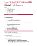 Taal: therapie (Y01602) deel 2: Neurogene communicatiestoornissen bij volwassenen