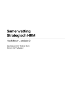 Samenvatting Strategisch HRM Periode 2, jaar 2 (H1) 2017-2018
