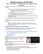 samenvatting GESPREKSVOERING IN DE SPP SECTOR