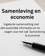 Samenleving en Economie – Ingekorte Samenvatting (welzijnwetenschappen)