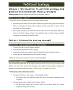Summary -  Political Ecology (012067)