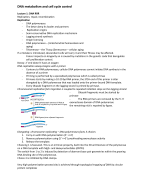 Advanced molecular biology - Metabolism and cell cycle control
