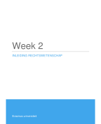 Inleiding Rechtswetenschap samenvatting - Week 2 - Erasmus Universiteit