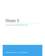 Inleiding rechtswetenschap samenvatting - Week 5 - Erasmus Universiteit