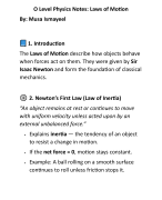 O Level Physics – Laws of Motion