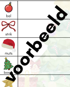 Kerst werkbladen – Woorden namaken, beginletter & eindletter
