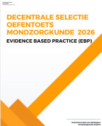 Oefentoets Evidence Based Practice (EBP) Decentrale Selectie Mondzorgkunde Groningen 2026